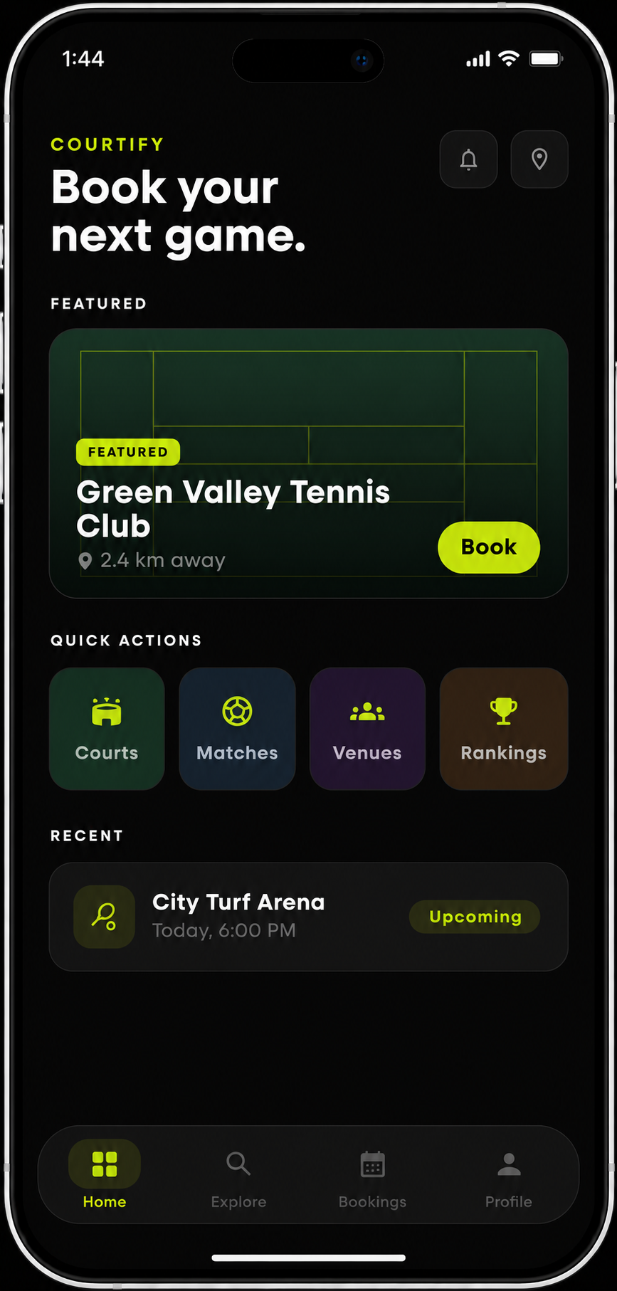 Home app screen